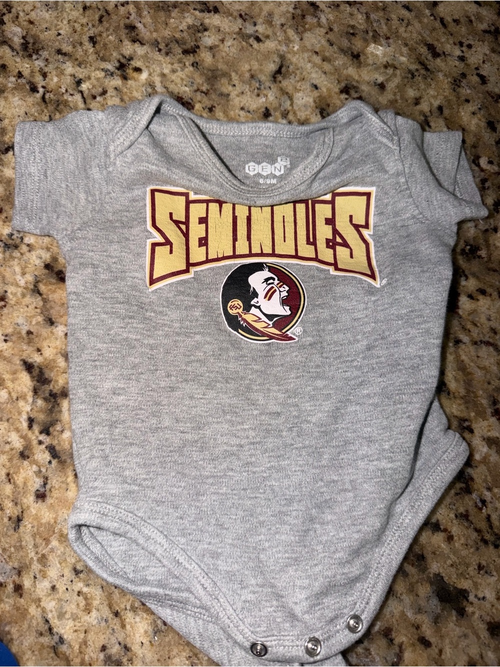 Gray "Seminoles" Baby One-Piece Bodysuit